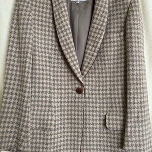 Giorgio Armani Collezioni Women's Houndstooth Blazer - Brown and Cream
